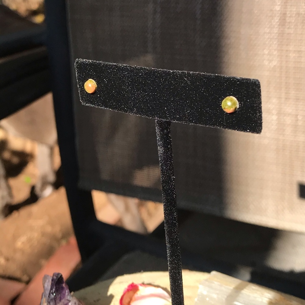 Sterling silver 4mm gemstone earrings